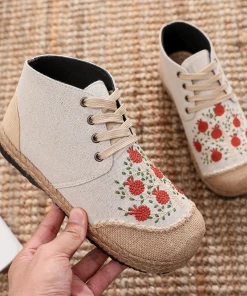 TC Cactus Rose | Embroidered Bayberry Tree Hi-Top Sneakers Espadrilles