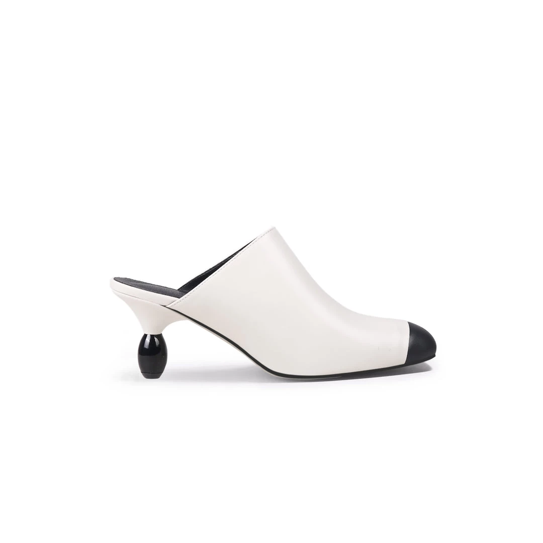 Jady Rose JadyRose | Bead Heel Black Toe Slice Mule 4 Jady Rose JadyRose | Bead Heel Black Toe Slice Mule