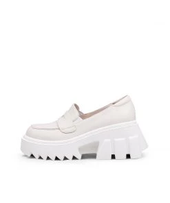 Jady Rose New In Shoes Genuine Leather Classic Block-Heel Loafers Flatform Shoes - JadyRose