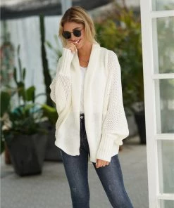 MY Smaibulun | Cream Batwing Easy On Cardigan
