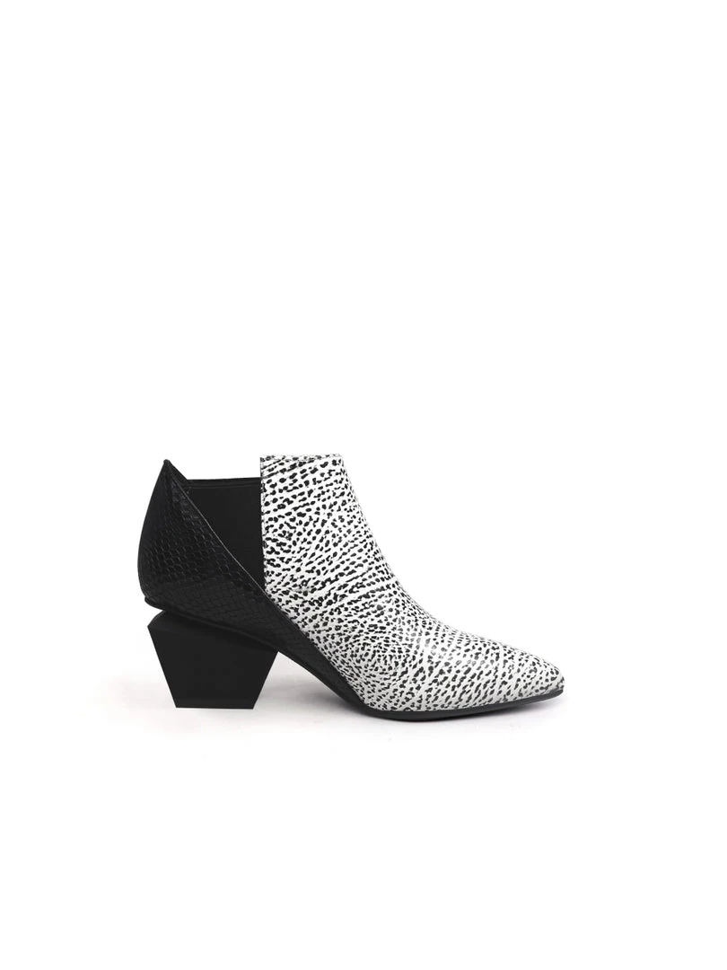 Jady Rose NEW ARRIVALS JadyRose | Geometry-Heel Textile Contrast Color Ankle Leather Boots 4 Jady Rose NEW ARRIVALS JadyRose | Geometry-Heel Textile Contrast Color Ankle Leather Boots
