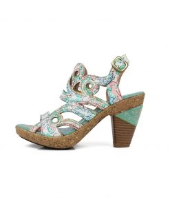 RXD SOFFIA | Genuine Leather Garden Print Swirl Heel Sandals - Cream 9 RXD SOFFIA | Genuine Leather Garden Print Swirl Heel Sandals - Cream