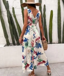YBL FRANCINE Floral Maxi Dress - Beige NEW ARRIVALS