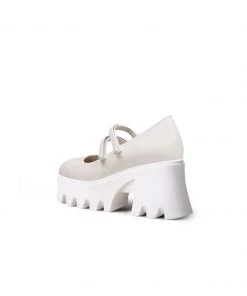Jady Rose NEW ARRIVALS JadyRose | FILO Chunky Heel Ivory Leather Mary Jane
