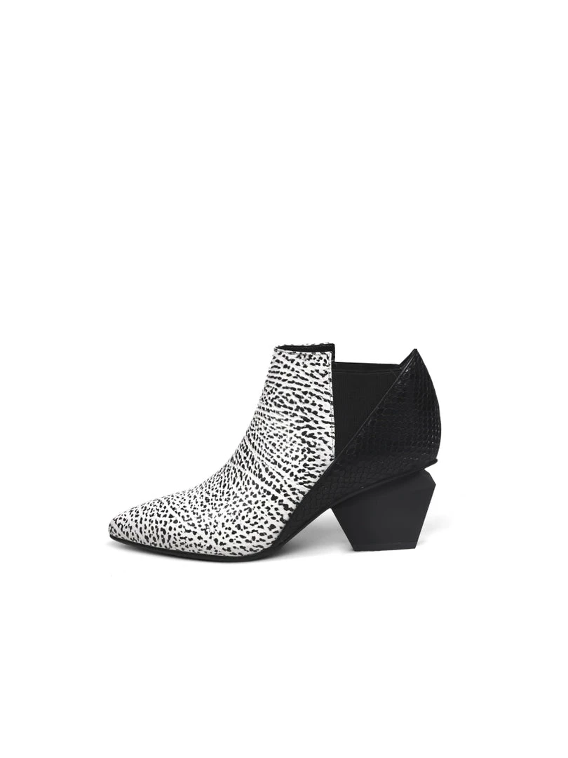 Jady Rose NEW ARRIVALS JadyRose | Geometry-Heel Textile Contrast Color Ankle Leather Boots 5 Jady Rose NEW ARRIVALS JadyRose | Geometry-Heel Textile Contrast Color Ankle Leather Boots