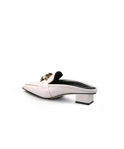 Jady Rose New In Shoes JadyRose | Genuine Leather Golden Lock Chain Mules Sandals - Cream 10 Jady Rose New In Shoes JadyRose | Genuine Leather Golden Lock Chain Mules Sandals - Cream