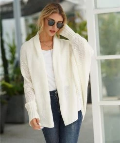 MY Smaibulun | Cream Batwing Easy On Cardigan
