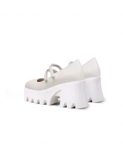 Jady Rose NEW ARRIVALS JadyRose | FILO Chunky Heel Ivory Leather Mary Jane
