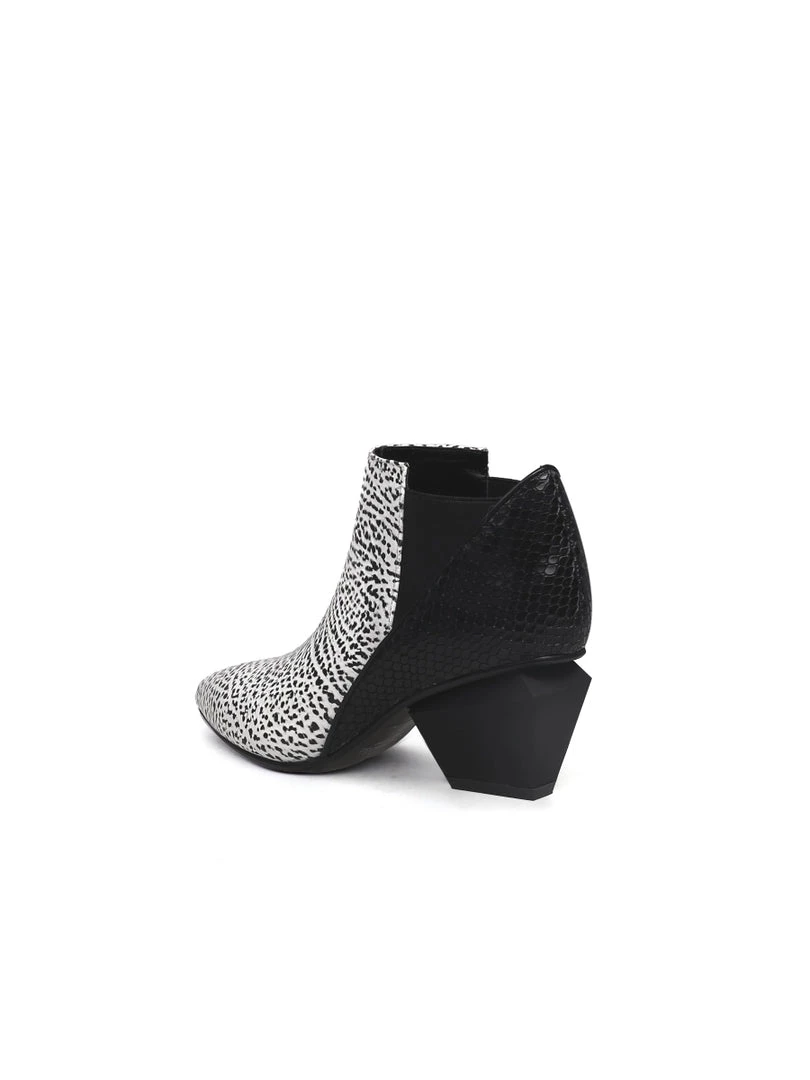 Jady Rose NEW ARRIVALS JadyRose | Geometry-Heel Textile Contrast Color Ankle Leather Boots 6 Jady Rose NEW ARRIVALS JadyRose | Geometry-Heel Textile Contrast Color Ankle Leather Boots