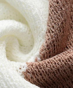 MY Smaibulun | GRANIA Two Tone Color Block Knit Sweater - Cream