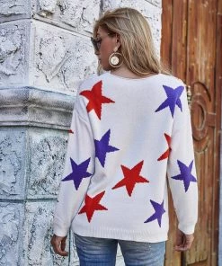 MY New In Clothing Smaibulun | Star Gal Low V Neck Cream Knit Jumper