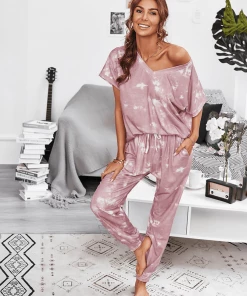 NEW ARRIVALS JUMARA LOUNGEWEAR SET - CREPE TIE DYE