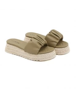 New In Shoes SIKETU | CROCODILE RUCHED ESPADRILLE SLIDE