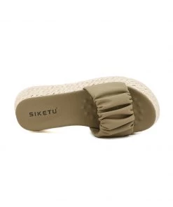 New In Shoes SIKETU | CROCODILE RUCHED ESPADRILLE SLIDE