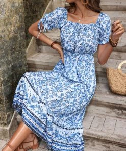 BFZY GENALO MAXI DRESS - PORCELAIN PRINT NEW ARRIVALS