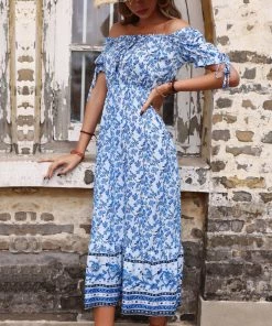 BFZY GENALO MAXI DRESS - PORCELAIN PRINT NEW ARRIVALS