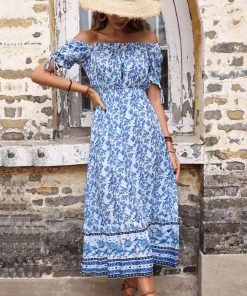 BFZY GENALO MAXI DRESS - PORCELAIN PRINT NEW ARRIVALS