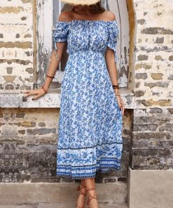BFZY GENALO MAXI DRESS - PORCELAIN PRINT NEW ARRIVALS