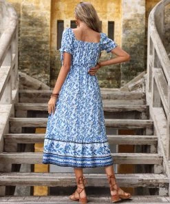 BFZY GENALO MAXI DRESS - PORCELAIN PRINT NEW ARRIVALS