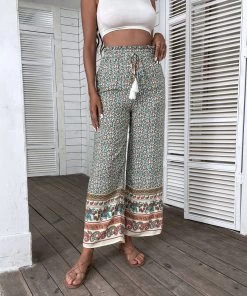 BFZY NEW ARRIVALS JASMINE CULOTTES PANTS - BLACK PRINT