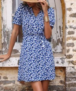 BFZY NEW ARRIVALS YULE MINI DRESS - BLUE PRINT