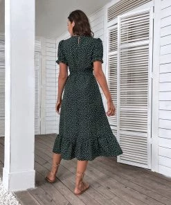 BFZY NEW ARRIVALS ANTHEM SPOTS DRESS - DARK GREEN