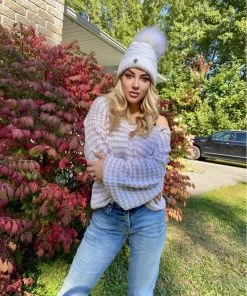 MY Clothing Smaibulun | Puff Sleeve V-Neck Sweater - Beige 11 MY Clothing Smaibulun | Puff Sleeve V-Neck Sweater - Beige