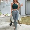 MY JORDYN KNIT CROP TOP - DARK GREEN