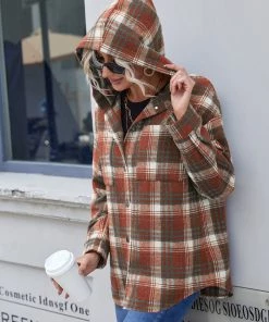 YBL Smaibulun | Plaid Hooded Shirt Jacket New In Clothing