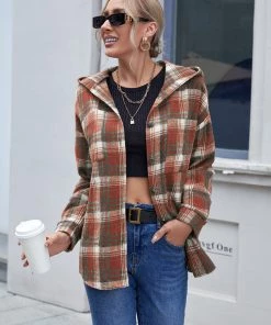 YBL Smaibulun | Plaid Hooded Shirt Jacket New In Clothing