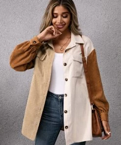 YBL Smaibulun | Color Block Corduroy Button-Up