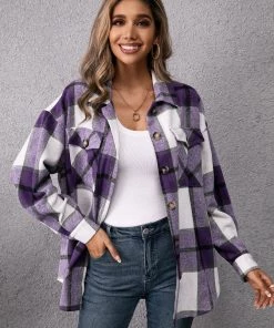 YBL Smaibulun | Purple Plaid Button-Up Shirt New In Clothing