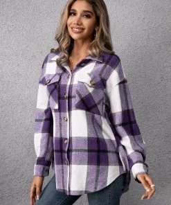 YBL Smaibulun | Purple Plaid Button-Up Shirt New In Clothing