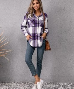 YBL Smaibulun | Purple Plaid Button-Up Shirt New In Clothing