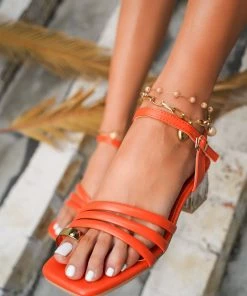 HT En Bloom | Ferrari Ring Toe Block Heel Sandal New In Shoes