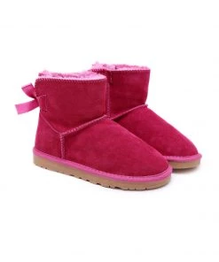 XH SMAIBULUN UGG™ | Ribbon Butterfly Bow-Back Faux Fur-Lined Suede Boots New In Shoes 32 XH SMAIBULUN UGG™ | Ribbon Butterfly Bow-Back Faux Fur-Lined Suede Boots New In Shoes