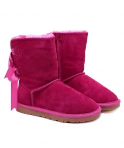XH SMAIBULUN UGG™ | Ribbon Back Double-Bow Suede Boots New In Shoes