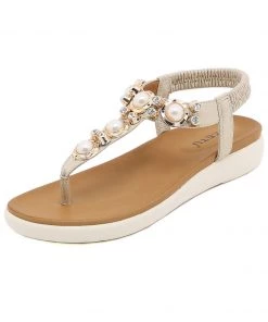 SIKETU | GOLD V-STRAP PEARL SANDAL New In Shoes