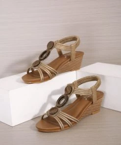 SIKETU | GOLD WOODEN RING SLINGBACK