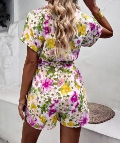 DY New In Clothing BERGAMOT PLAYSUIT - PURPLE FLORAL 7 DY New In Clothing BERGAMOT PLAYSUIT - PURPLE FLORAL