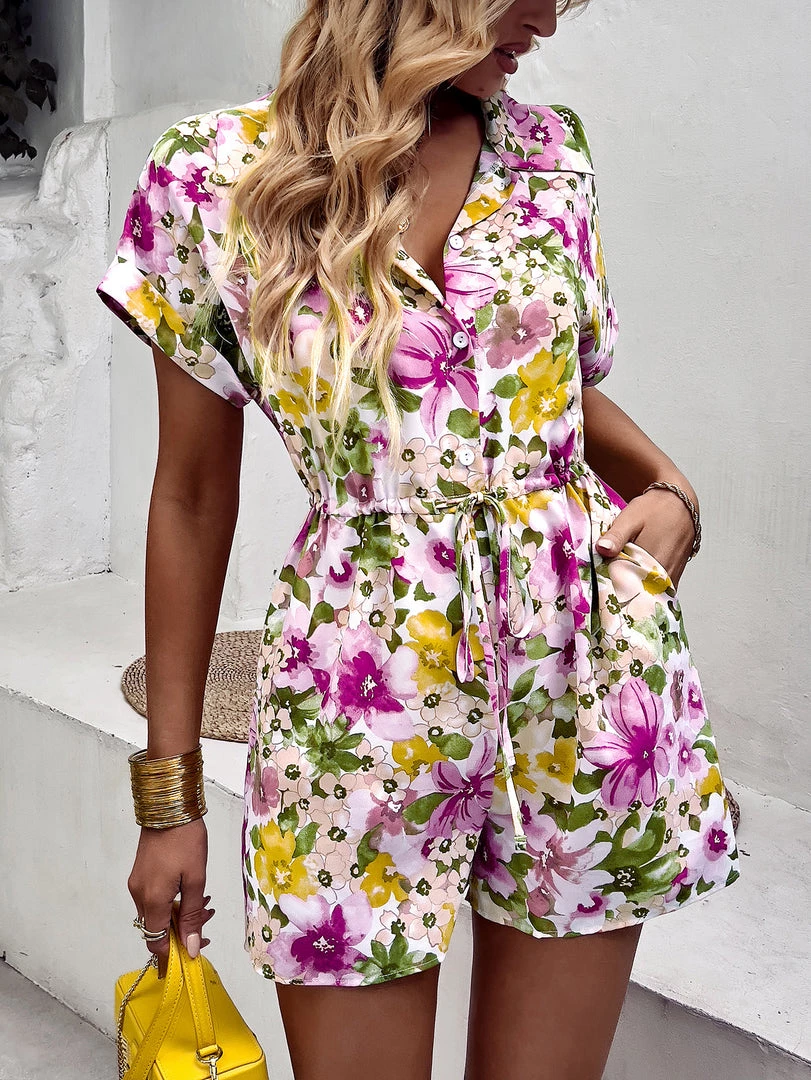 DY New In Clothing BERGAMOT PLAYSUIT - PURPLE FLORAL 4 DY New In Clothing BERGAMOT PLAYSUIT - PURPLE FLORAL