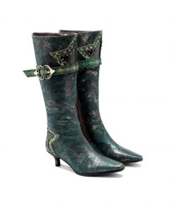 Lace Up Rock Star With Stud Leather Knight Boot - Soffia New In Shoes