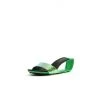 Jady Rose JadyRose | Open Twisted-Heel Leather Slide Sandal - Green