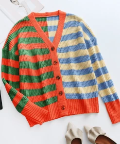 MY Smaibulun | Rachael Contract Stripe Knit Cardigan New In Clothing