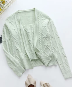 MY Smaibulun | RACHAELS Knit Cardigan Set - Green