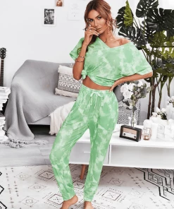 JUMARA LOUNGEWEAR SET - GREEN TIE DYE New In Clothing