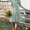DY DARLEEN TARTAN SHIRT DRESS – GREEN New In Clothing