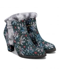 New In Shoes SOFFIA | Faux Fur Trim Lace Surface Leather Boot