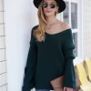 MY Smaibulun | MACHE Low V-Neck Oversize Sleeve Knit Top - Green