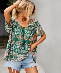 DY DOMO BOHO TOP - GREEN NEW ARRIVALS